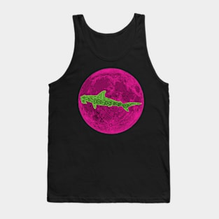 Bright Green Polynesian Pink Moon Hammerhead Shark Tank Top
